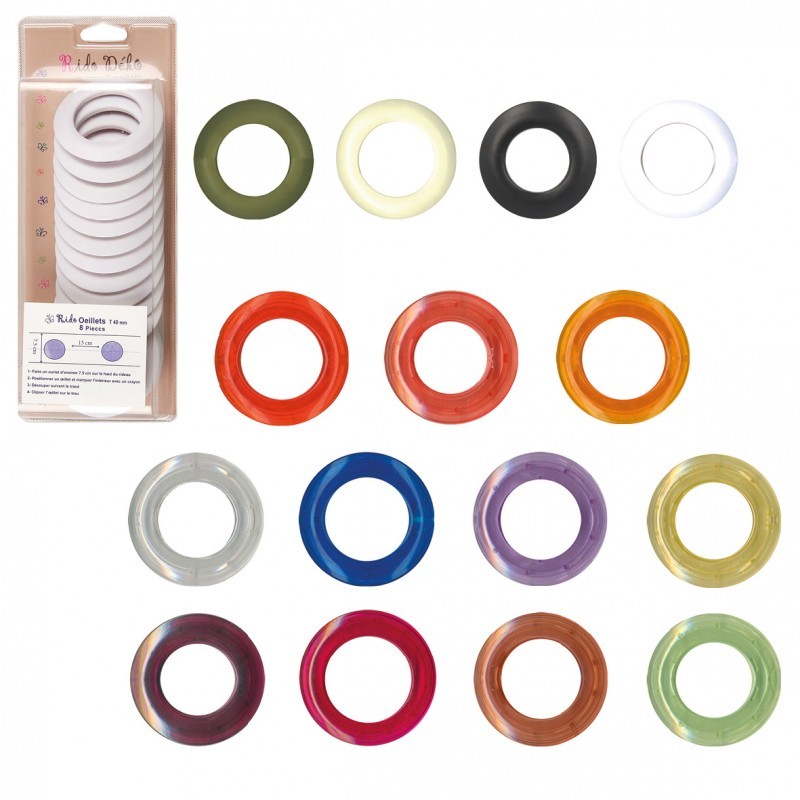 8 oeillets plastiques clipsables