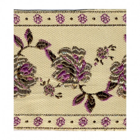 Galon jacquard fleurs