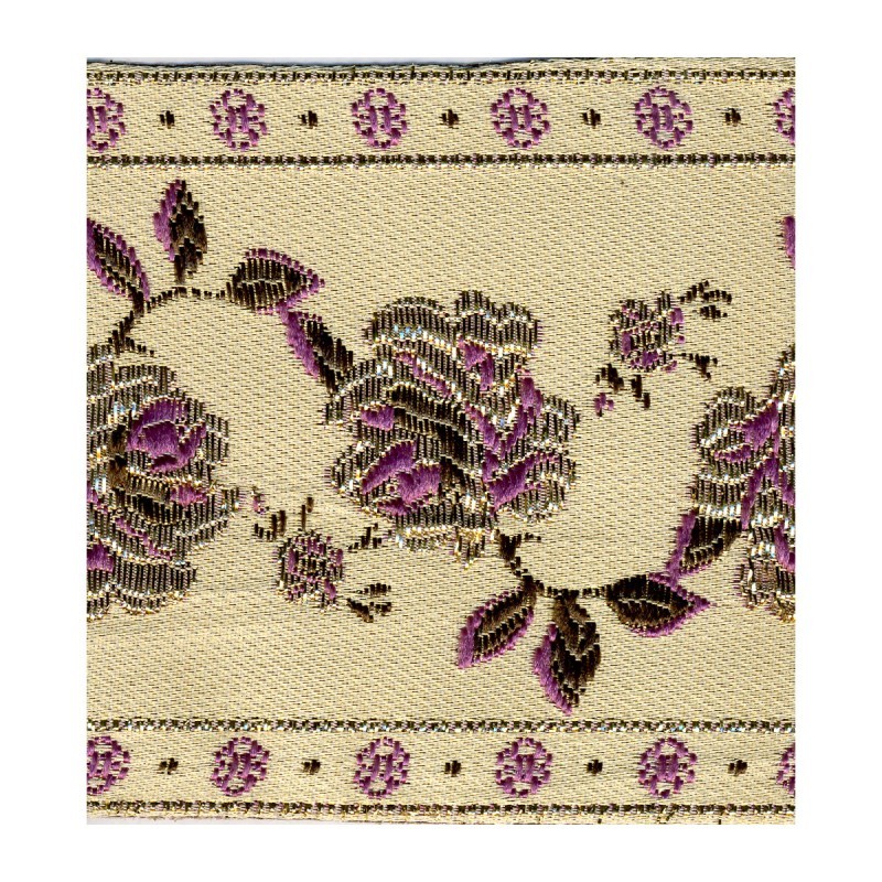 Galon jacquard fleurs