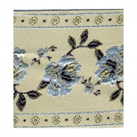 Galon jacquard fleurs