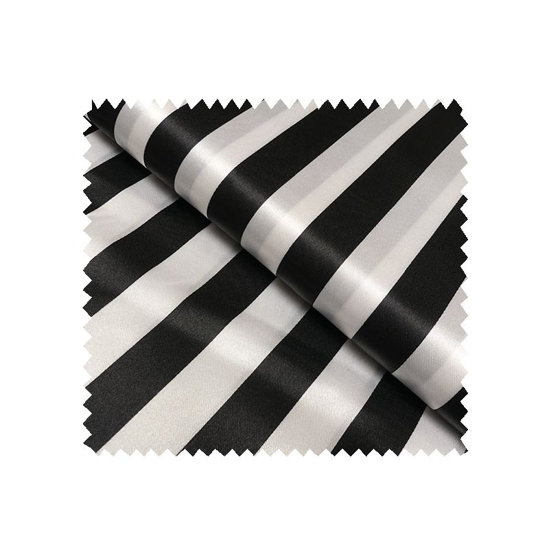 Tissu Satin Déguisement Rayures Noir et Blanc