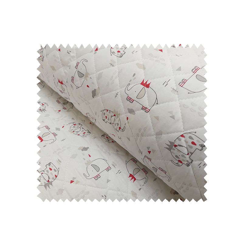 Tissu Matelassé Elef Blanc Gris