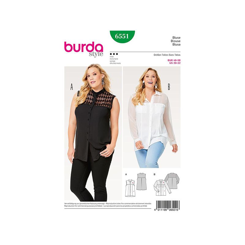 Patron Burda Style 6551 Blouse