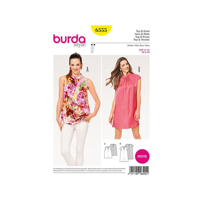 Patron Burda Style 6555 Haut et Robe