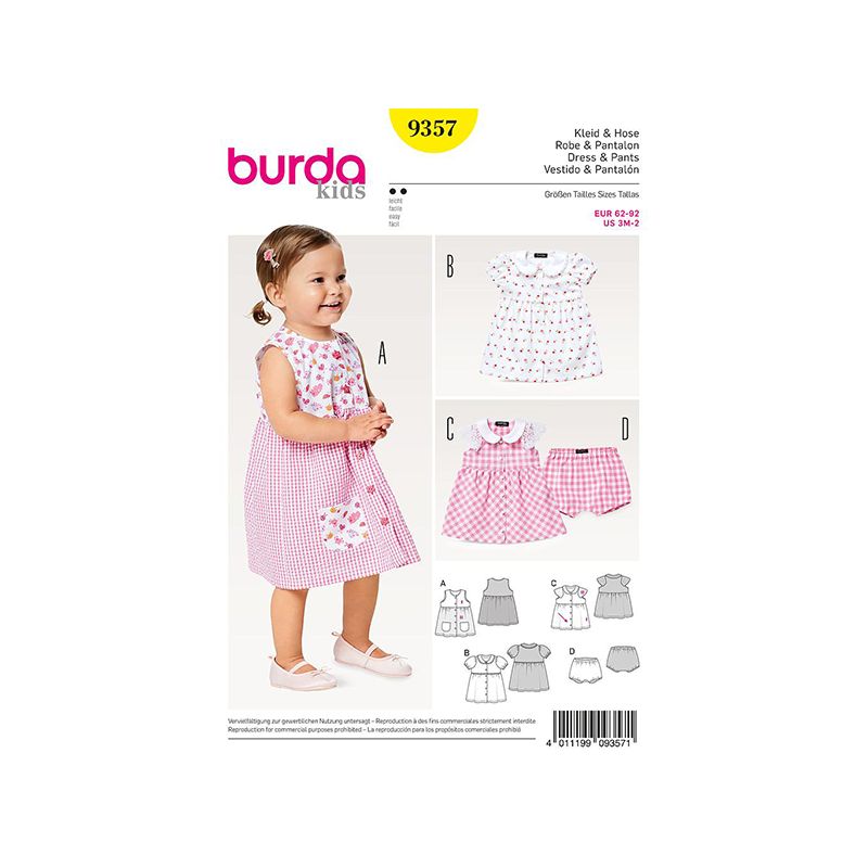 Patron Burda Kids 9357 Robe et Pantalon