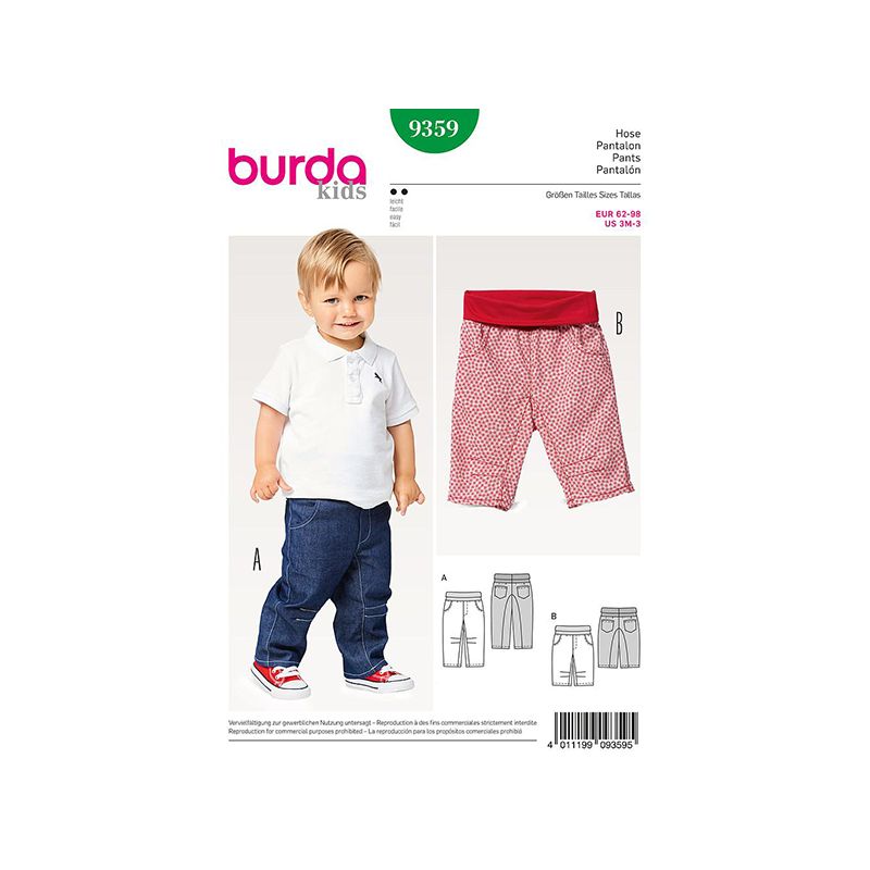 Patron Burda Kids 9359 Pantalon Enfant