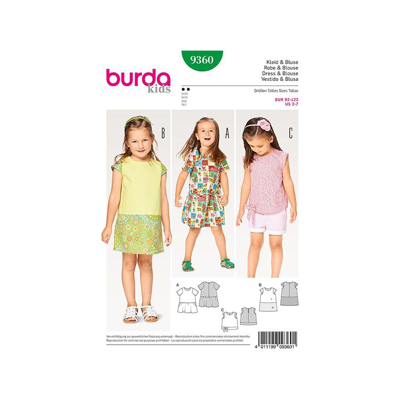 Patron Burda Kids 9360 Robe et Blouse