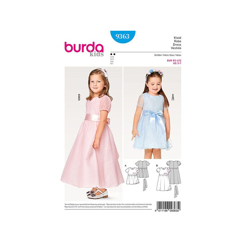 Patron Burda Kids 9363 Robe de Cérémonie