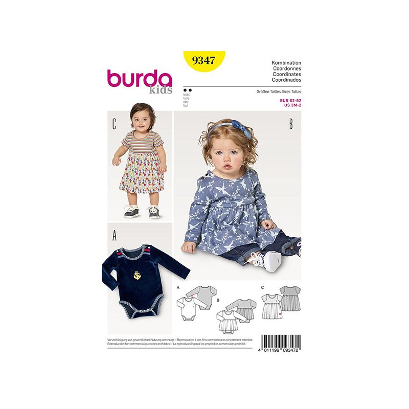 Patron Burda Kids 9347 Ensemble Robe Body