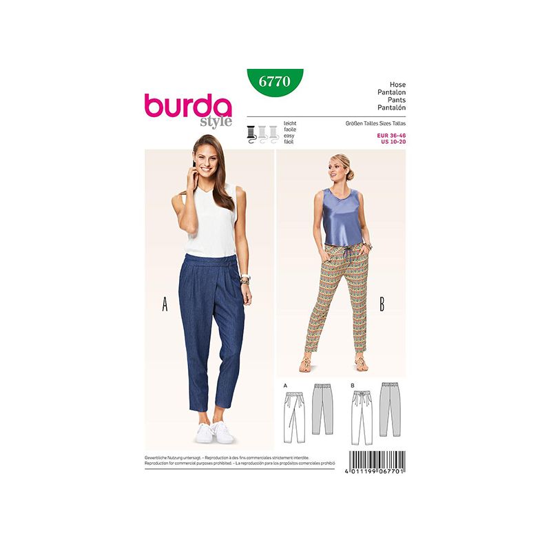 Patron Burda Style 6770 Pantalon 36/46