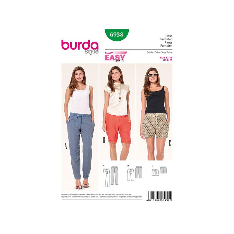 Patron Burda Style 6938 Pantalon 32/46