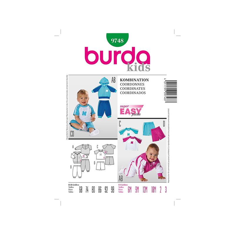 Patron Burda Kids 9748 Ensemble 68/98