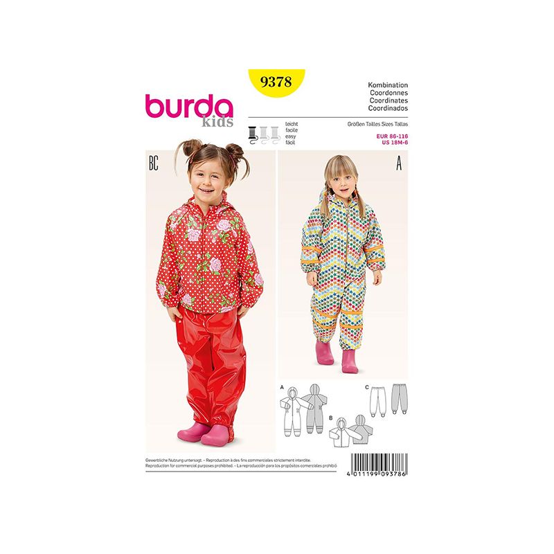 Patron Burda Style 9378 Coordonnées 86/116