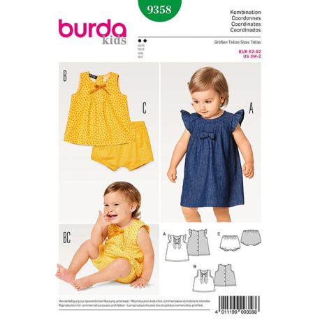 Patron Burda Kids 9358 Ensemble bébé