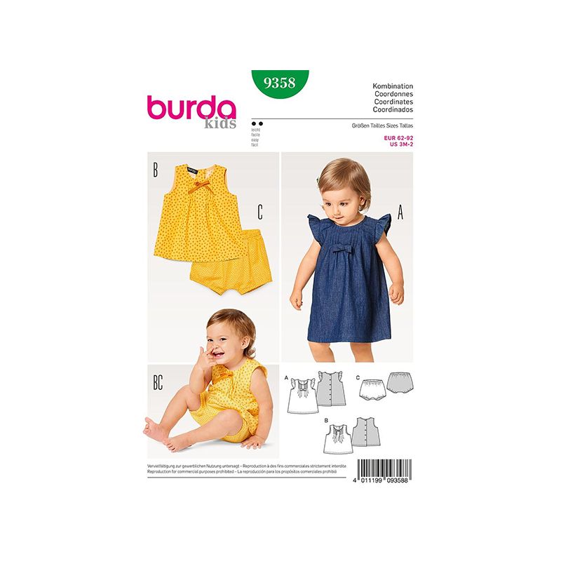 Patron Burda Kids 9358 Ensemble bébé