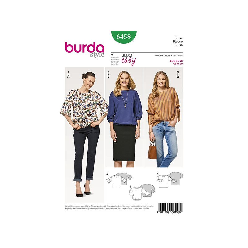 Patron Burda Style 6458 Blouse