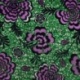 Tissu Wax Imprimé Floral Rose sur Fond Vert