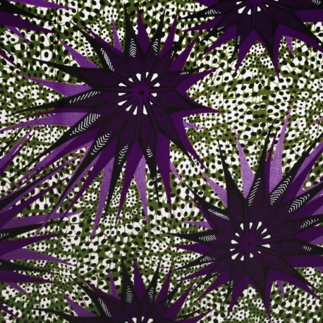 Tissu Wax Imprimé Floral Violet 