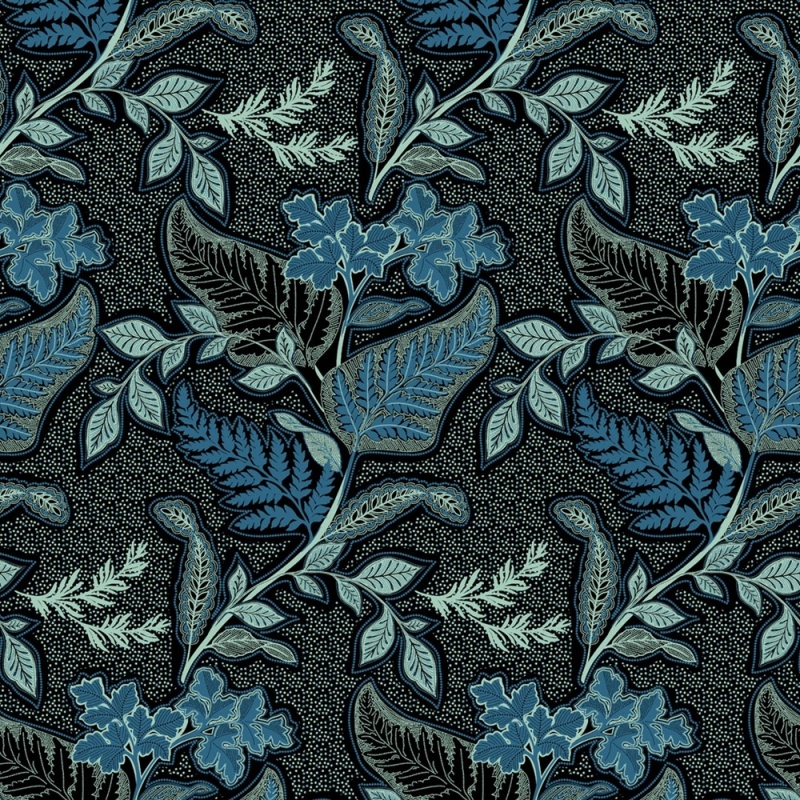 Tissu Viscose Imprimée Fleurie Petrole