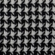 Tissu Satin Polyester Imprimé Pied de Poule Noir 