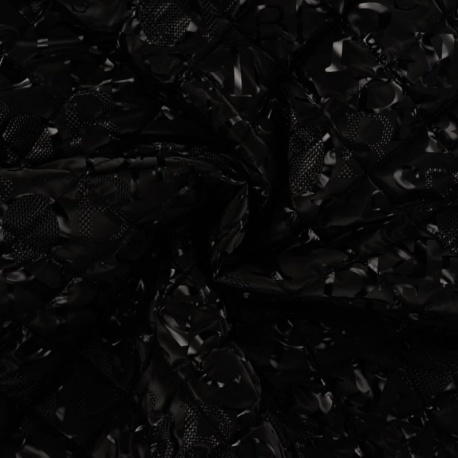 Tissu Polyester Embosse Noir 
