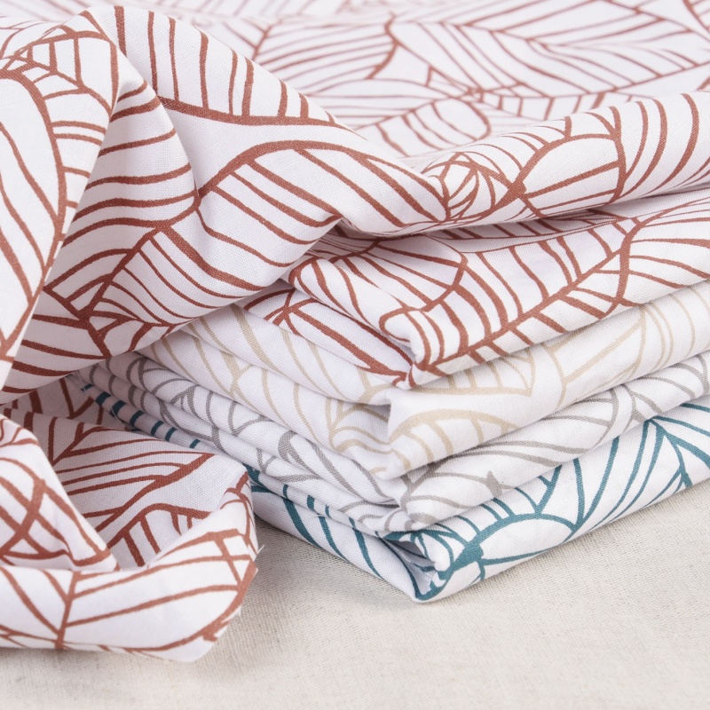 Tissu Coton Motif Imprimé Feuilles Exotiques Orange - Tissus Lionel