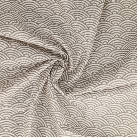 Tissu Japan Coton 57fils Gris Fonce