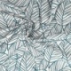 Tissu Feuilles Coton 57fils Bleu Canard 