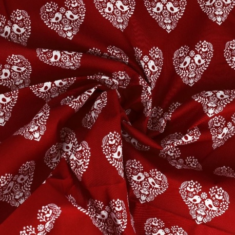 Tissu Amor Coton 57fils Rouge