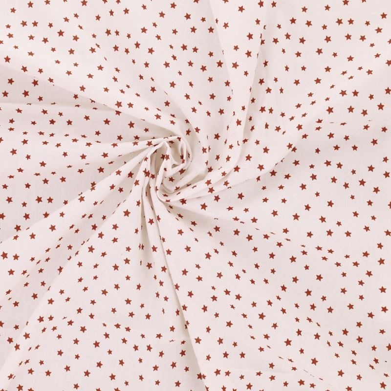 Tissu Etoile Coton 57fils Feu 