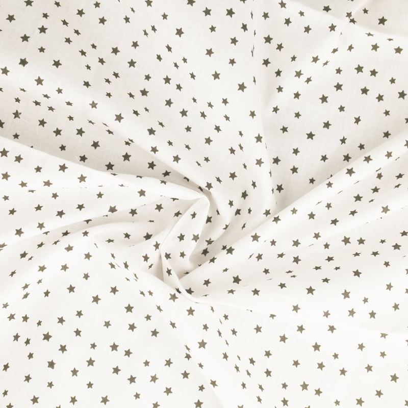 Tissu Etoile Coton 57fils Taupe 