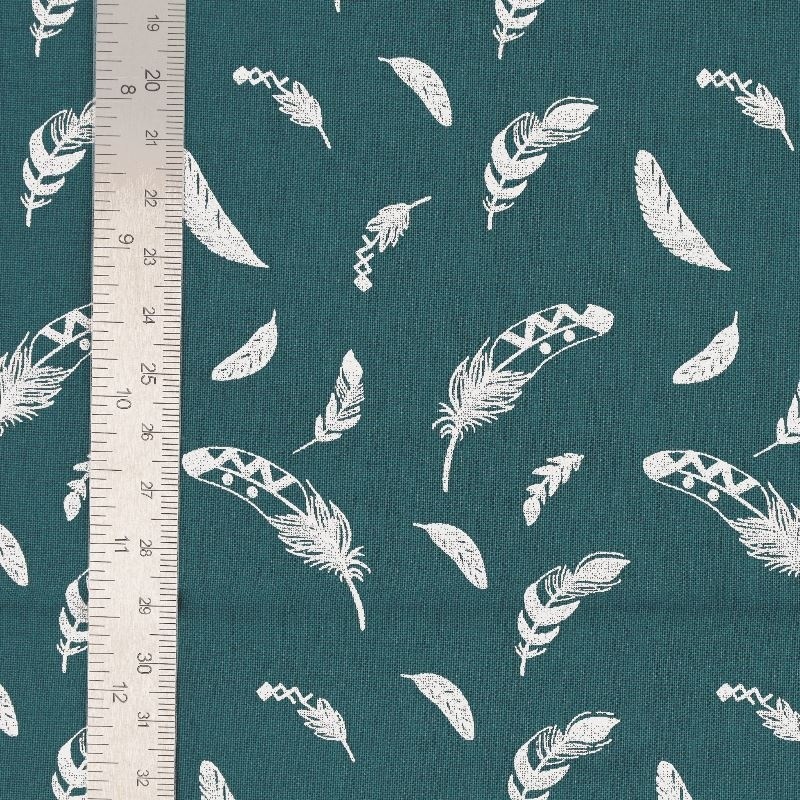 Tissu Cretonne Coton Haga Motif Canards Et Fleurs – Fond Blanc