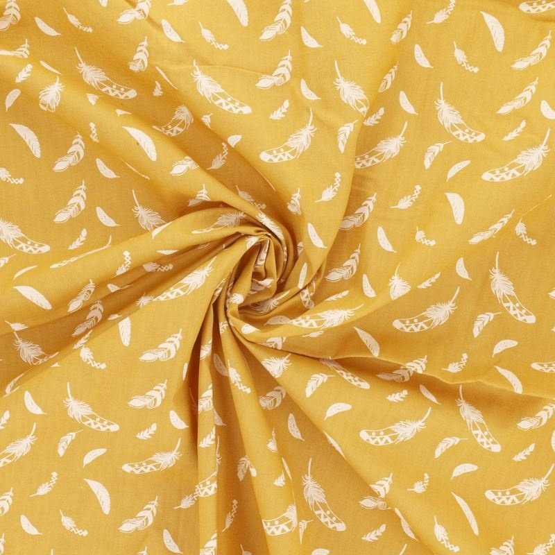 Tissu Plume Coton 57fils Curry 