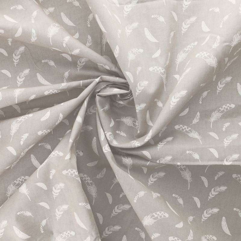 Tissu Plume Coton 57fils Gris 