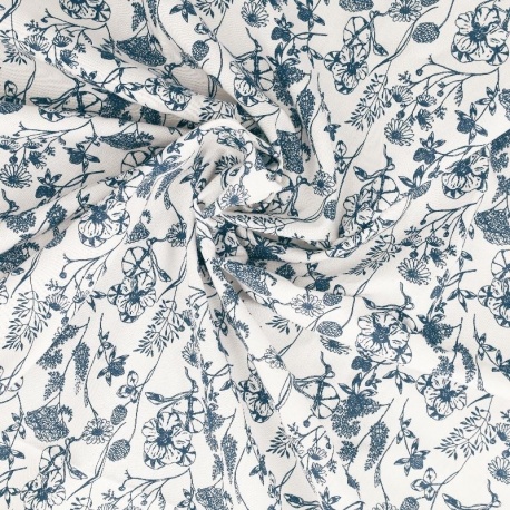 Tissu Nadine Coton 57fils Indigo 