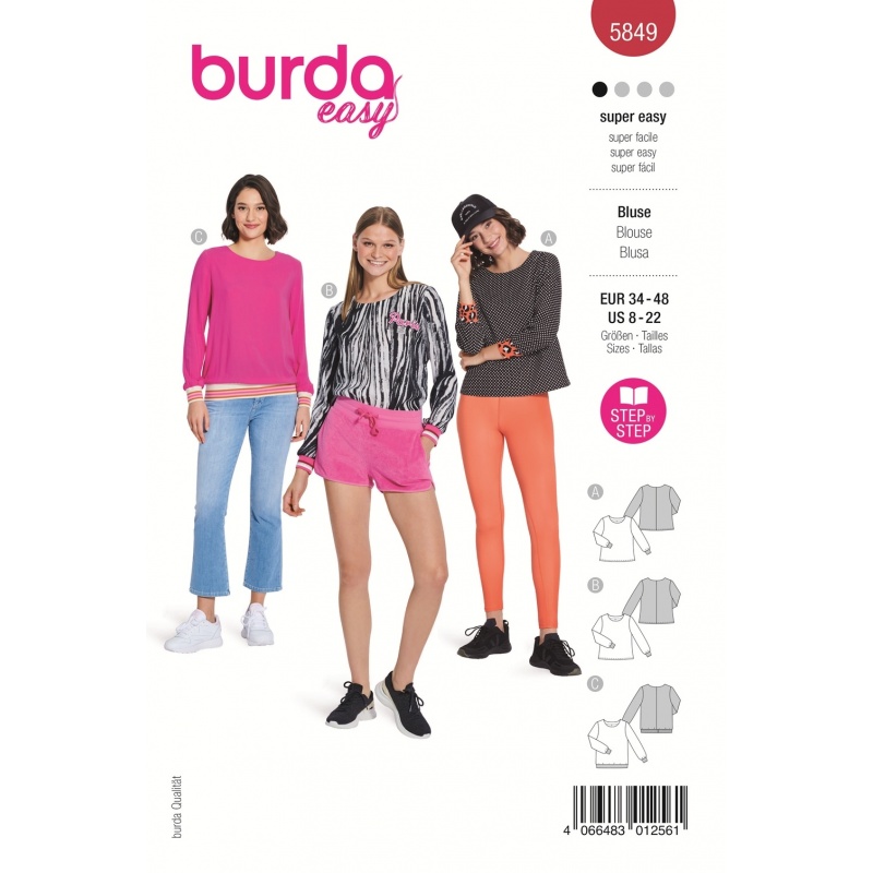 Patron 5849 Burda Blouse 34/48