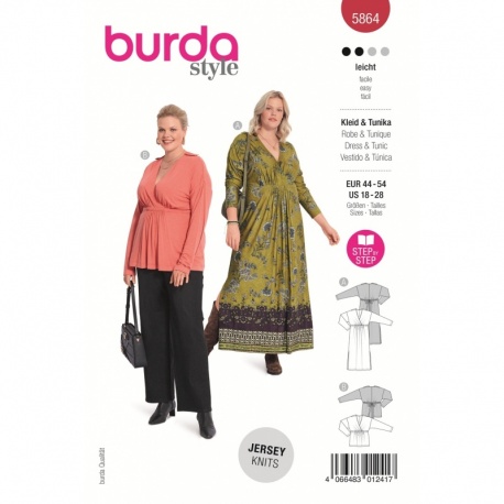 Patron 5864 Burda Robe Et Tunique 44/54