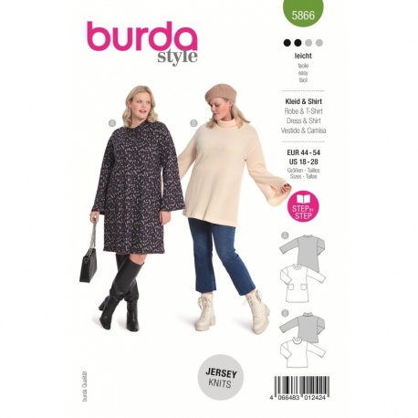 Patron 5866 Burda Robe Et Tshirt 44/54