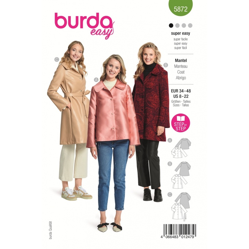 Patron 5872 Burda Manteau 34/48