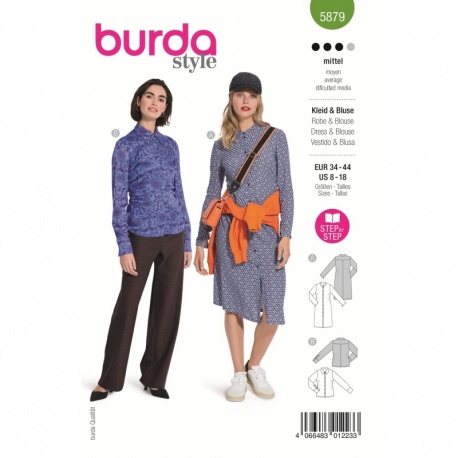 Patron 5879 Burda Robe Et Blouse 34/44