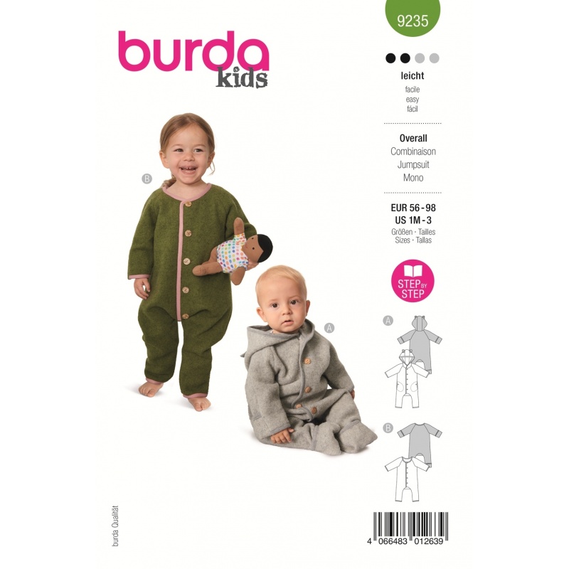 Patron 9235 Burda Kids Grenouillere 56/98