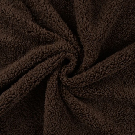 Tissu Mouton Polaire Marron 