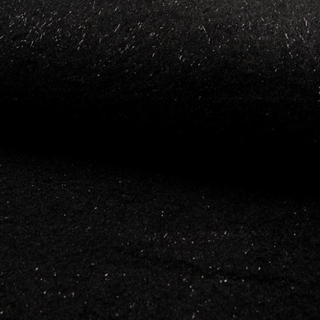 Tissu Mouton Frisé Brillant Noir