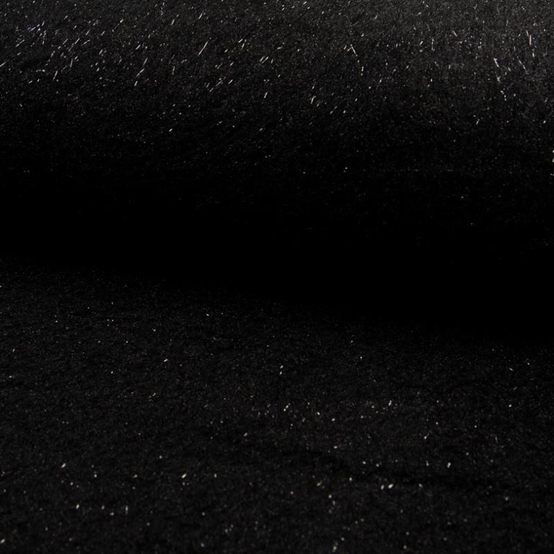 Tissu Mouton Frisé Brillant Noir
