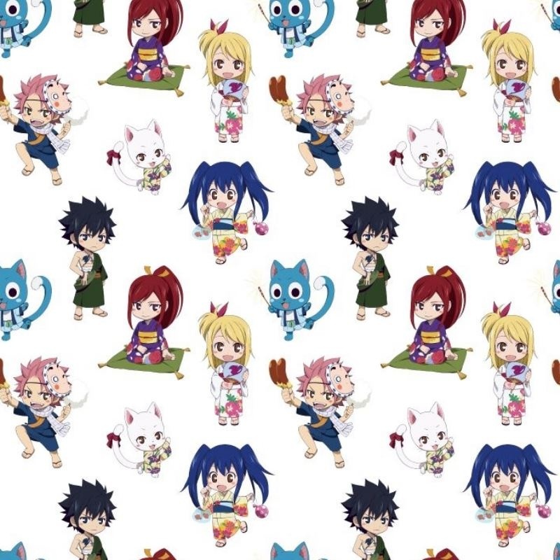 Tissu Licence Fairy Tail Blanc