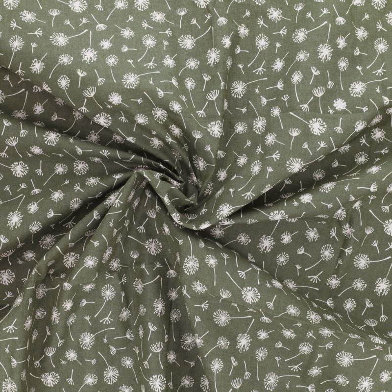 Tissu Ombelle Coton 57fils Kaki
