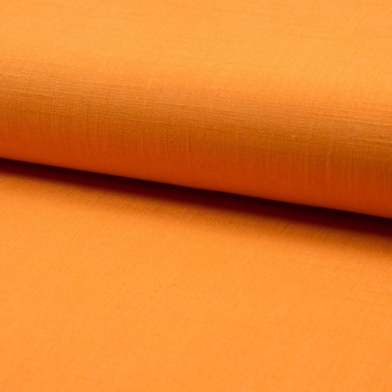 Tissu Coton Lave Orange