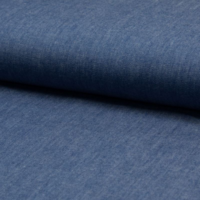 Tissu Chambray Uni Delavé