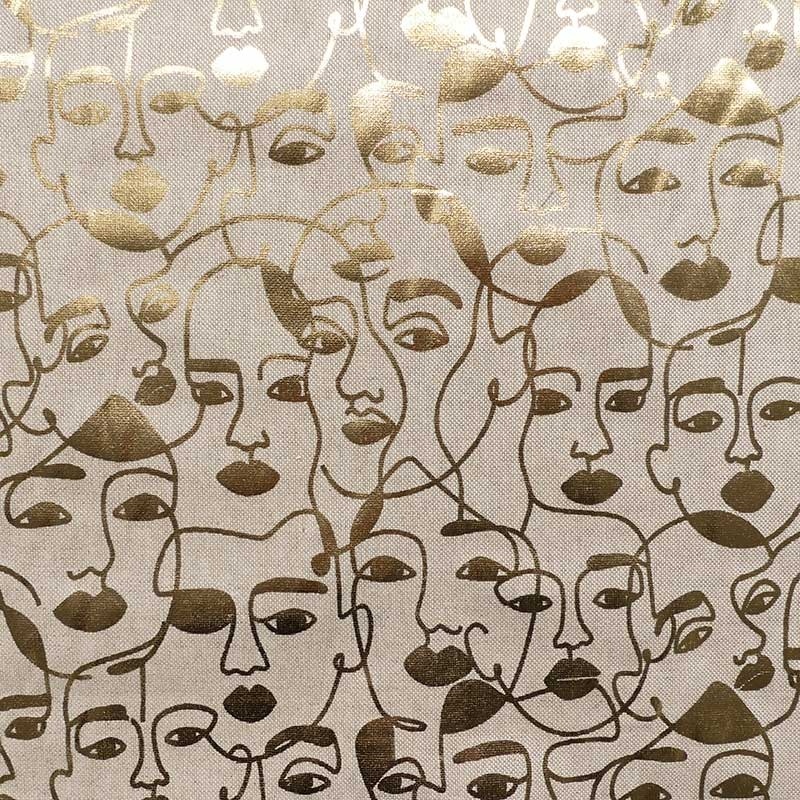 Tissu Toile Visage Foil Gold 