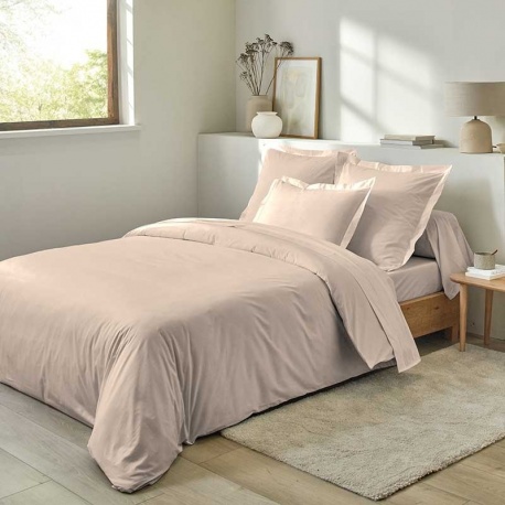 Linge de Lit LENA en Percale Unie Rose